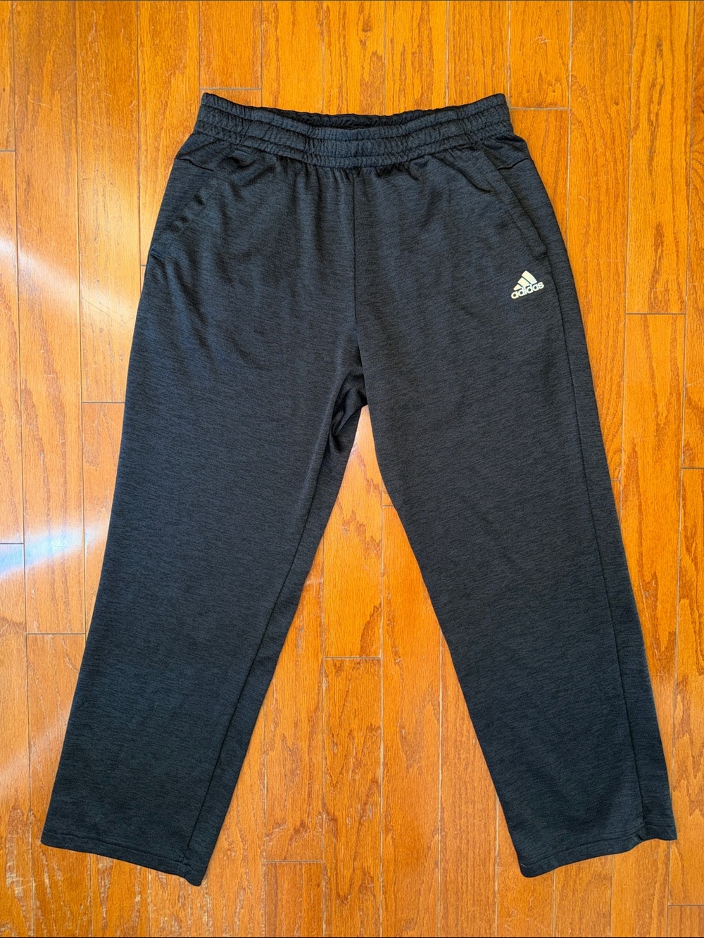 Adidas Men’s Climawarm Training Pants Straight Leg Black White Logo Sweatpants - Picture 2 of 10